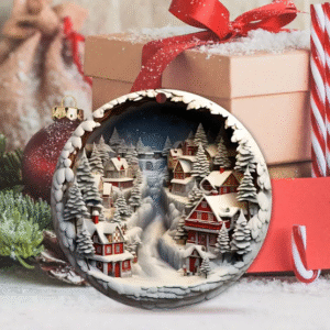 Dřevěná vánoční ozdoba Vánoční vesnice