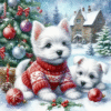 Diamantové malování Pejsci s ozdobami