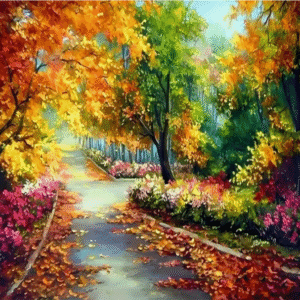 Diamantové malování Podzimní cesta