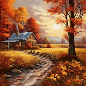 Diamantové malování Podzimní chaloupka