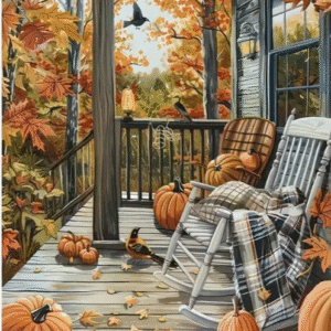 Diamantové malování Podzimní veranda
