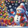Diamantové malování Sněhuláci