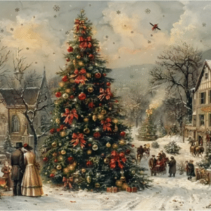 Diamantové malování Vánoční město