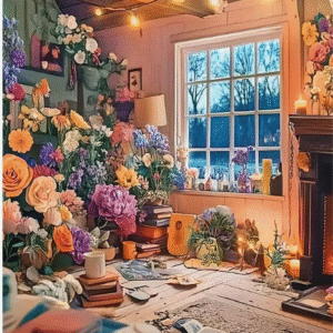 Diamantové malování Zátiší s knihami