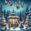 Diamantové malování Vánoční cirkus