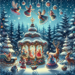 Diamantové malování Vánoční cirkus