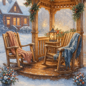 Diamantové malování Zimní veranda