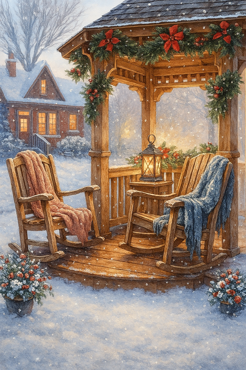 Diamantové malování Zimní veranda